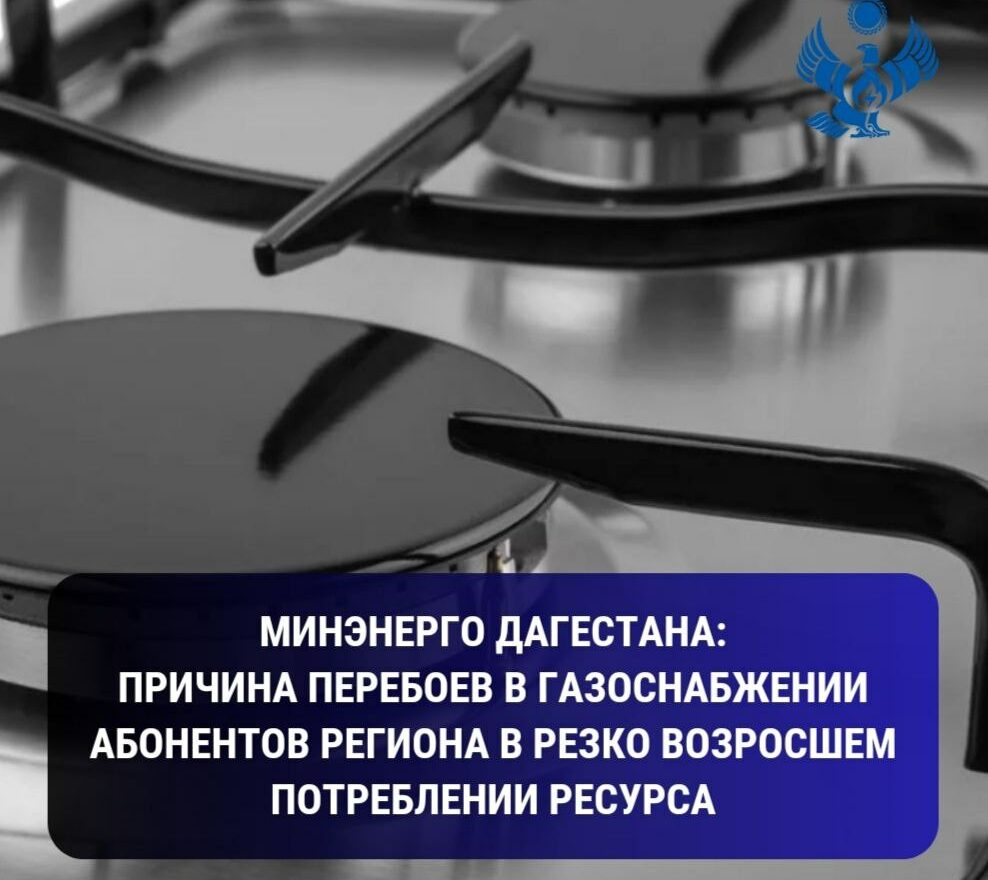 Минэнерго Дагестана: причина перебоев в газоснабжении абонентов региона в резко возросшем потреблении ресурса