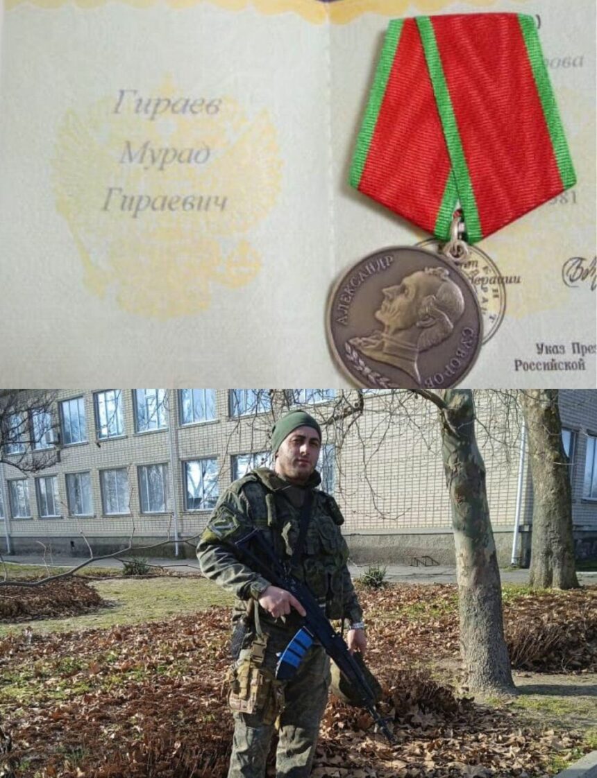 Уроженец с. Зильбачи Дахадаевского района Мурад Гираев награжден медалью Суворова