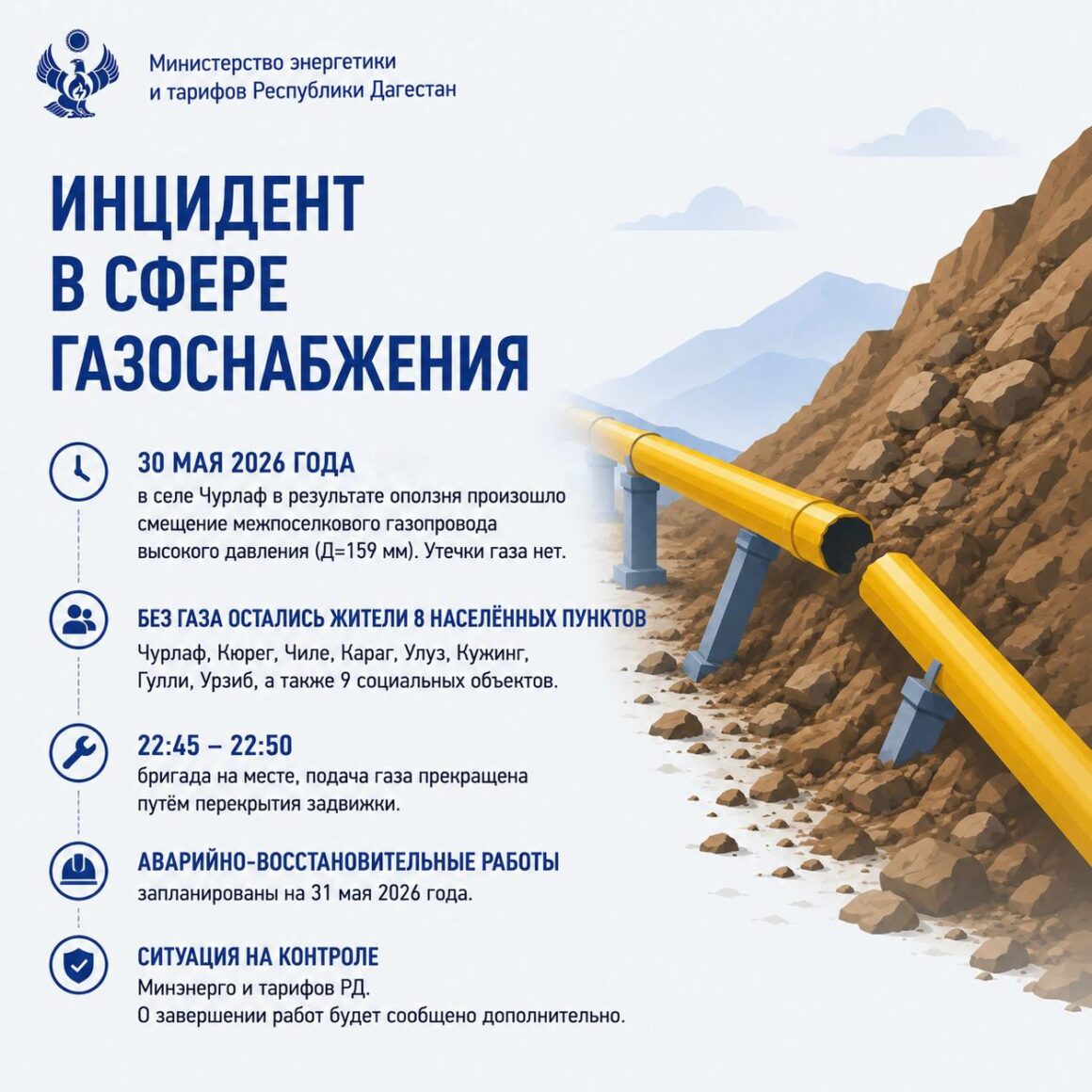 Жители Табасаранского района лишились газоснабжения