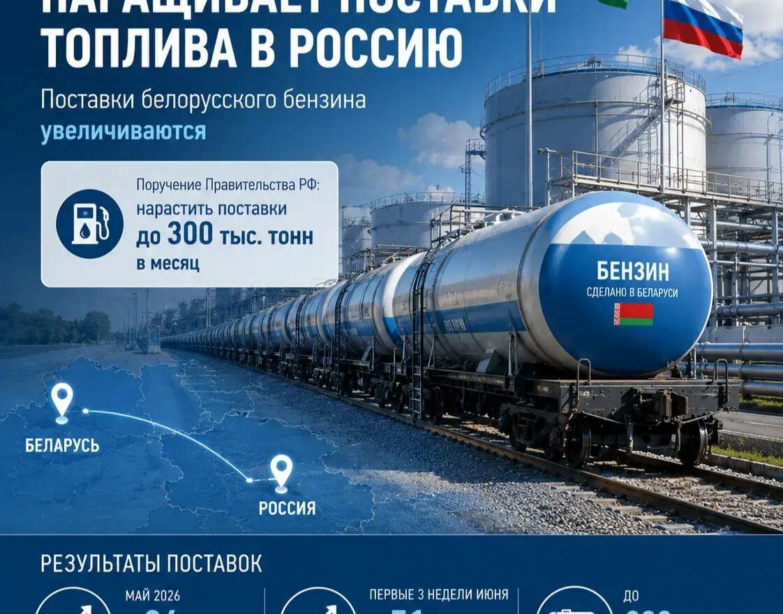 Беларусь наращивает поставки топлива в Россию